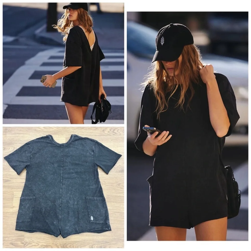 NEW Free People Movement Hot Shot Tee Romper - Picture 1 of 8